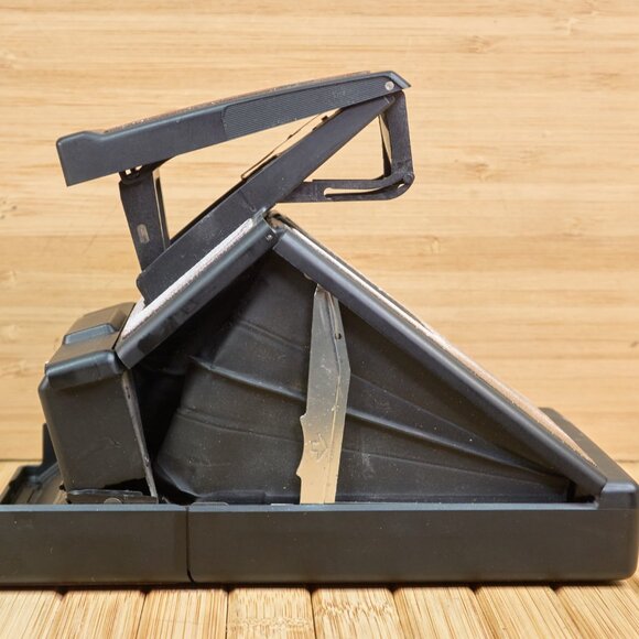 Vintage 70s Polaroid SX-70 Model 3 Land Camera, Black Body with Brown Leather - Picture 11 of 14